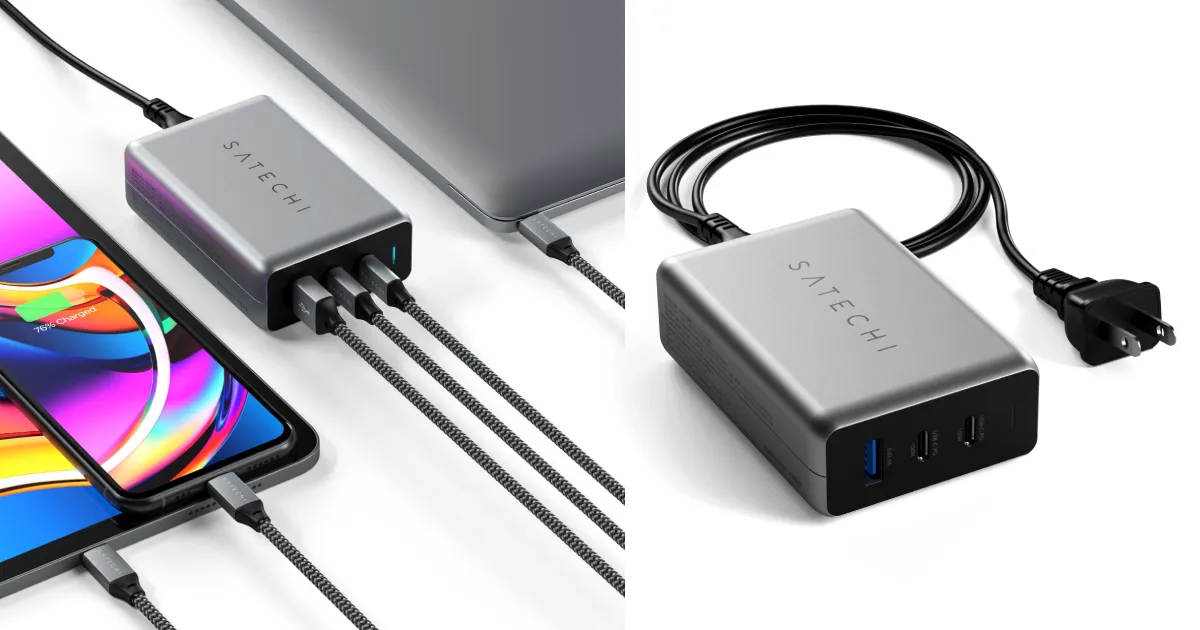 Satechi 100W Pro USB-C PD Charger: (Best Multi-Port GaN Charger)